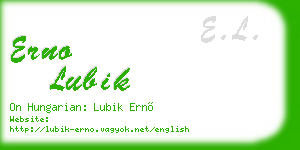 erno lubik business card