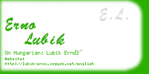 erno lubik business card